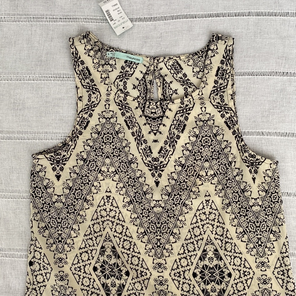 NWT Maurice’s black and cream sleeveless shift dress. - Picture 7 of 14